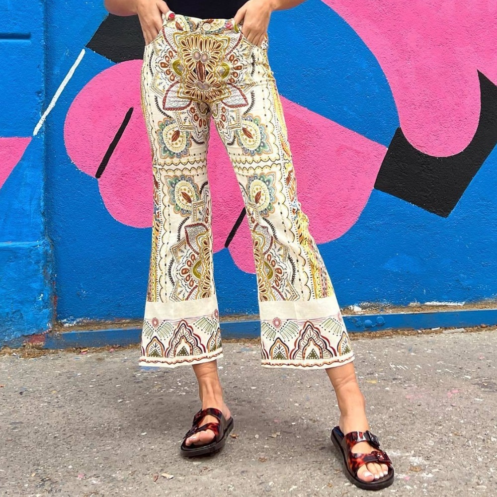 Zara Multicolor Wide Leg Pants